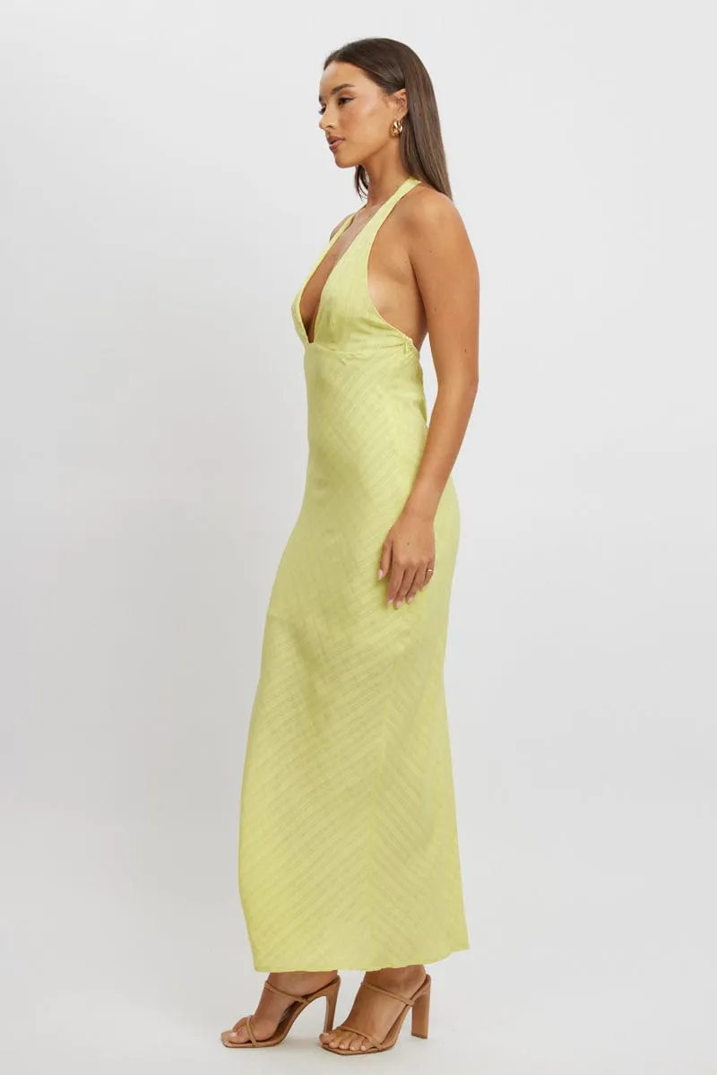 Stone Lane Wood Bridge Green Halter Neck Maxi Dress