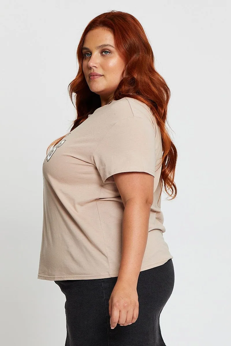 Comfy All-Day NonRestrictiveCut Pink Graphic T-shirt Calabasas Short Sleeve Cotton