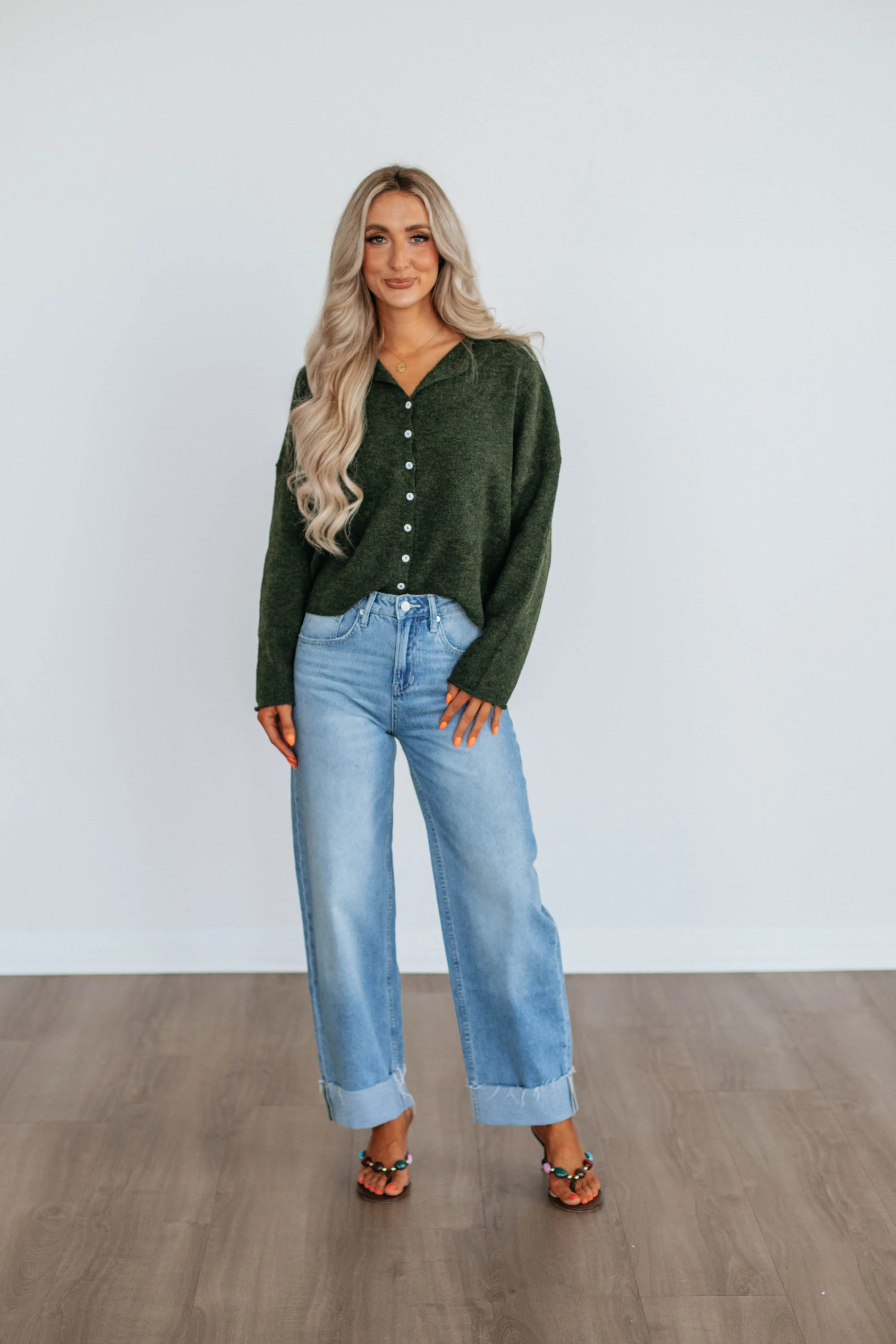 Effortless Comfort Brooke Cardigan - Pine