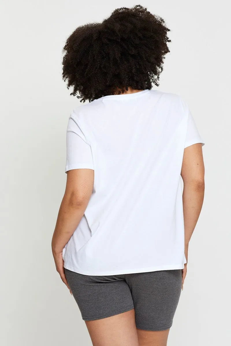 White Graphic T-shirt World Tour Crew Neck Short Sleeve Top Rated