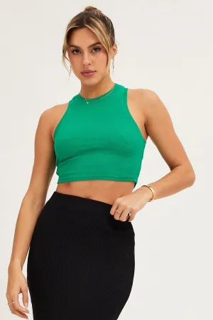 Calm Wave Green Tank Top Rib