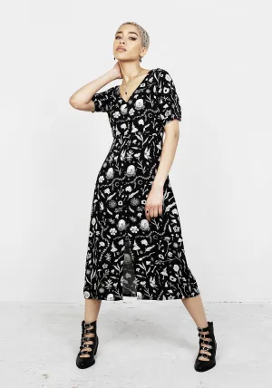 Feminine Appeal HEDGEWITCH V-NECK MIDI DRESS