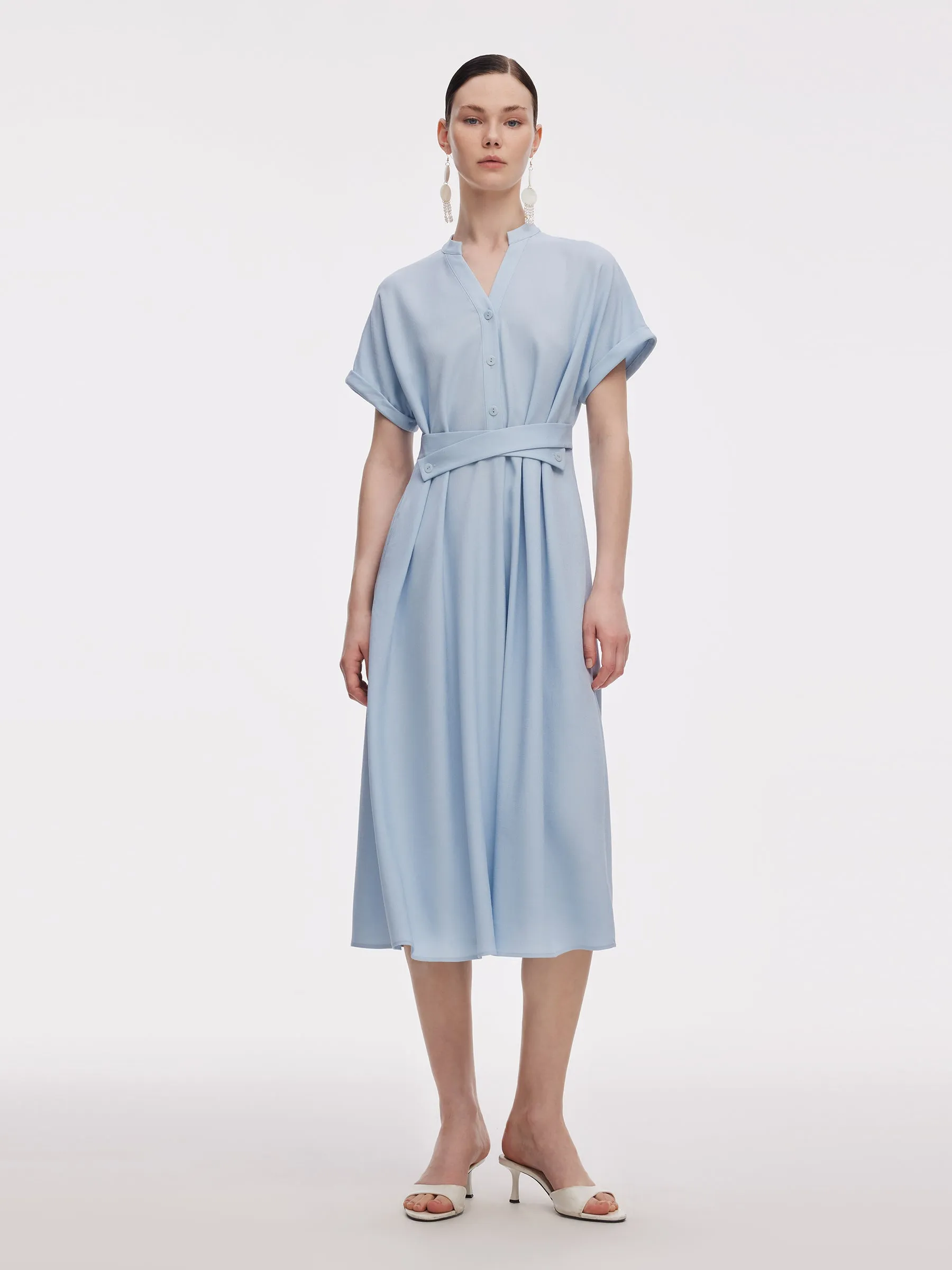 Urban Ethnic Romantic Soul 100% Acetate Adjustable Waist Women Midi Dress