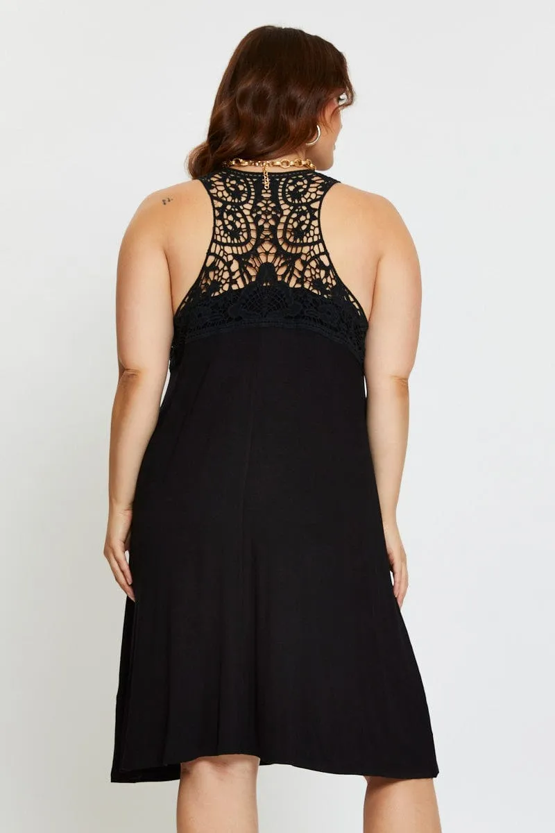 Black Smock Dress V-neck Sleeveless Fashionable appearance Japanese Neat