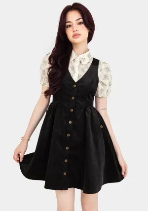 Vibrant Wear Iris Button Up Pinafore Mini Dress