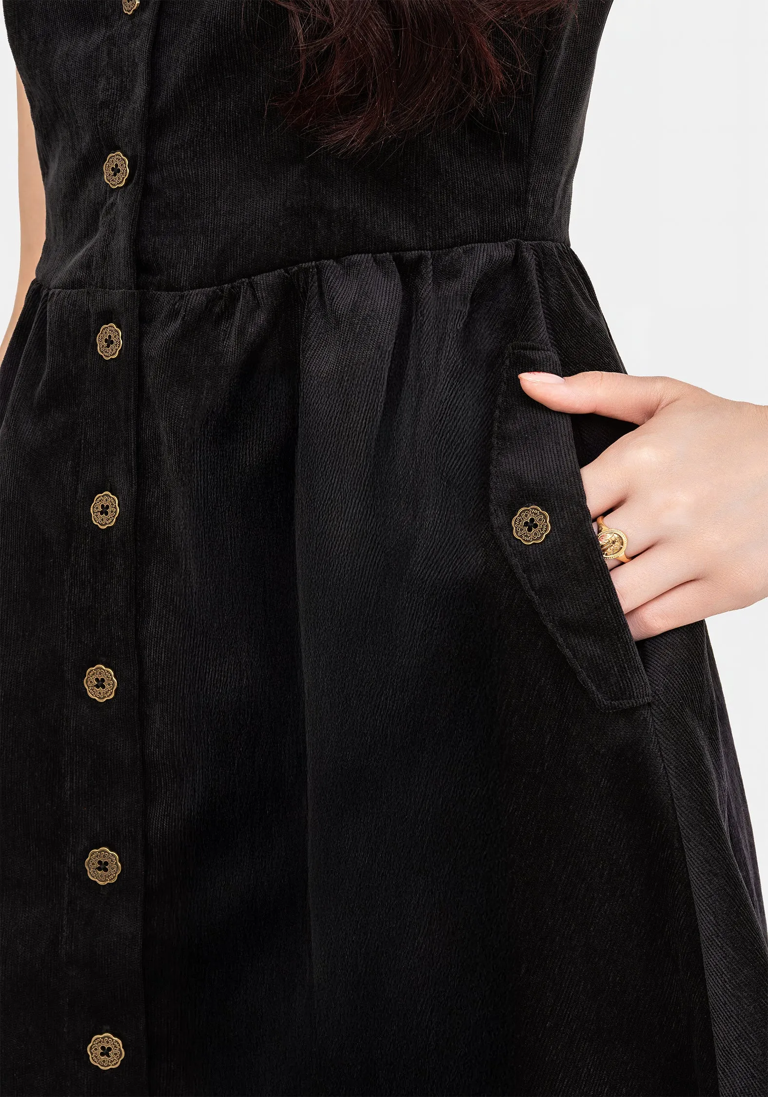 Iris Button Up Pinafore Mini Dress Floral Appeal