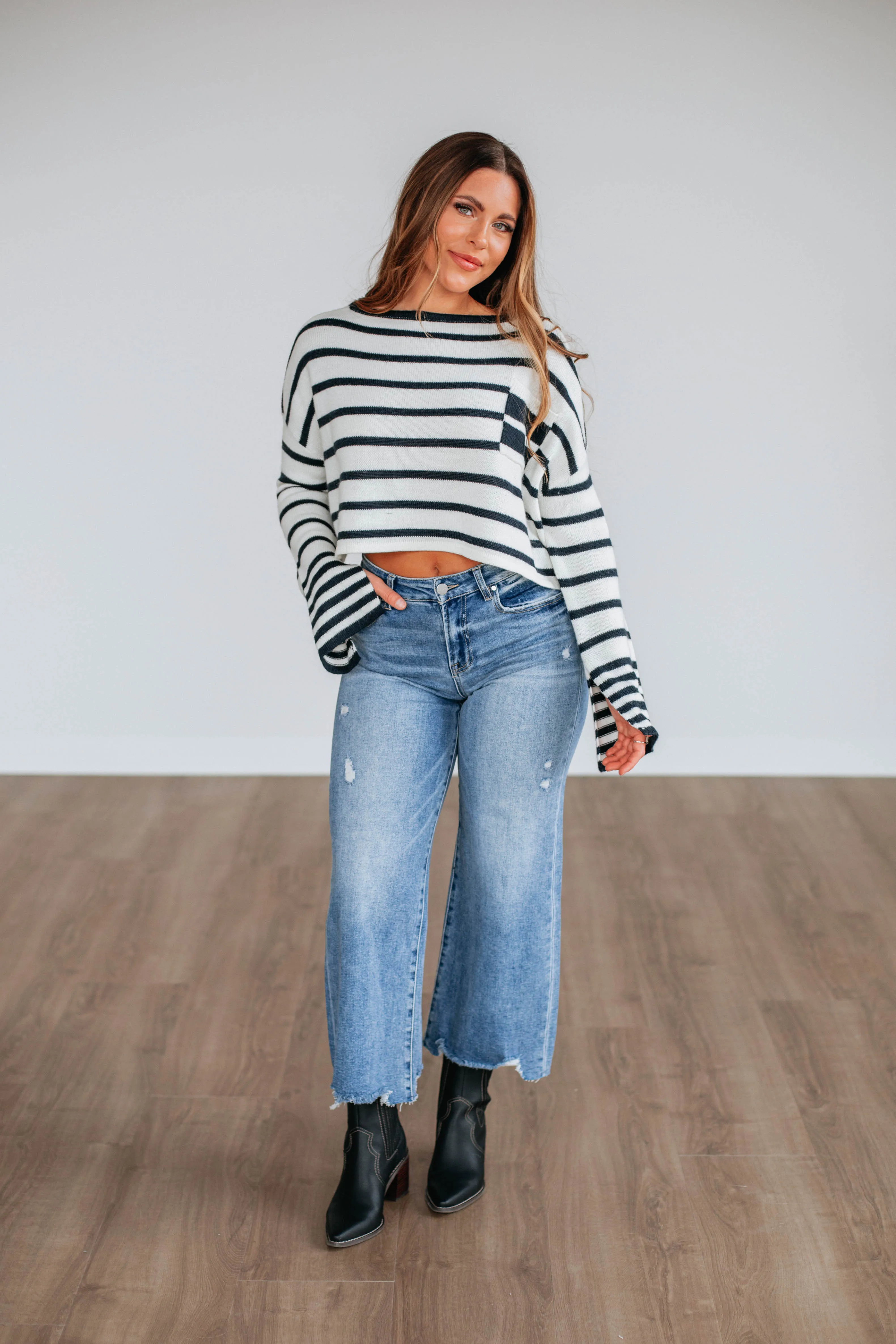 Bekah Striped Sweater Eco Conscious Processing Seasonal Layers