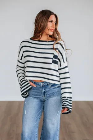 Bekah Striped Sweater Winter Layering Comfort Knit Piece