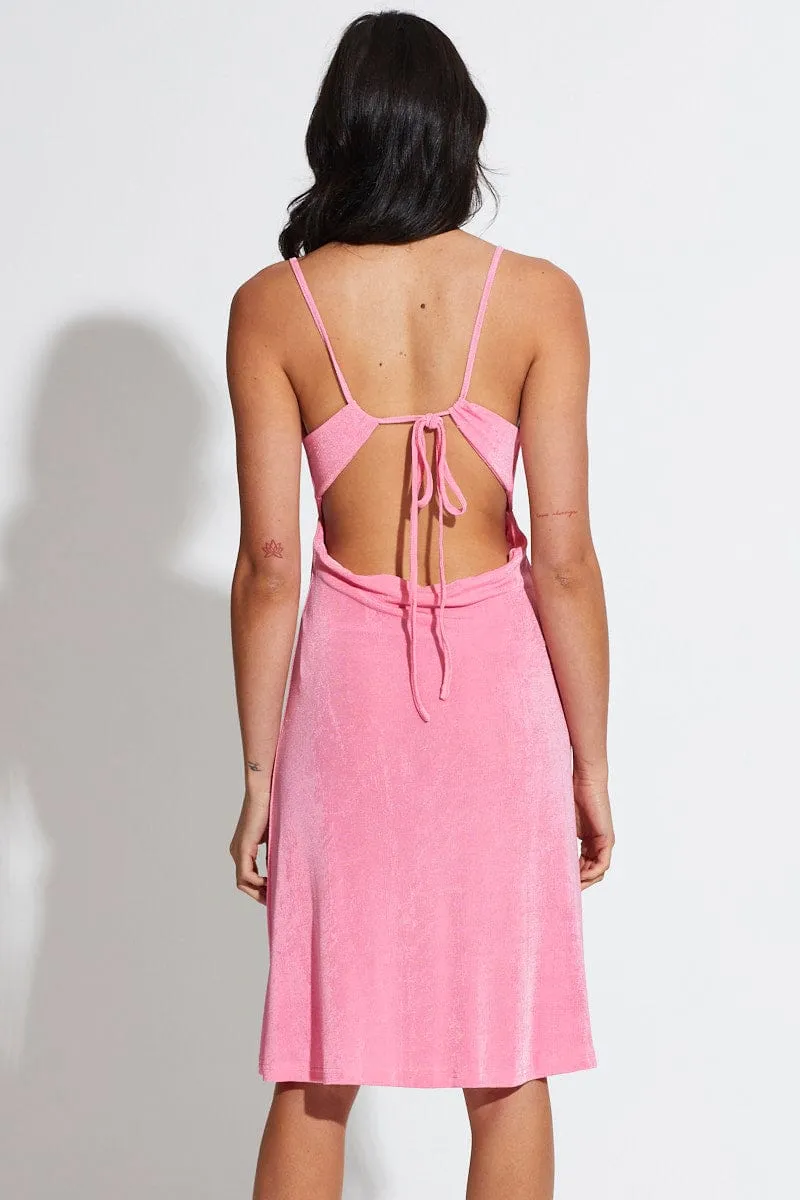 Pink A Line Dress Midi Yellow Sun Elegant maxi dress for wedding
