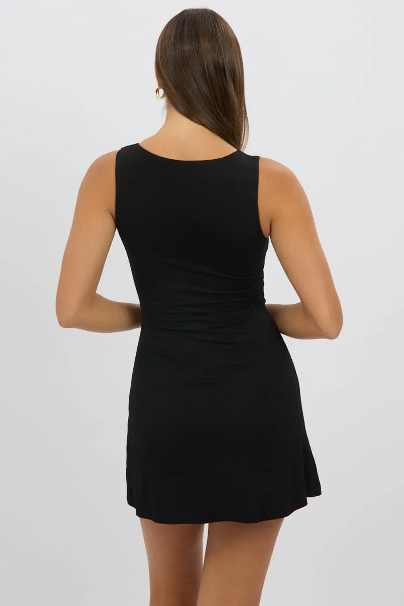 Youthful Design Black Sleeveless Mini Dress