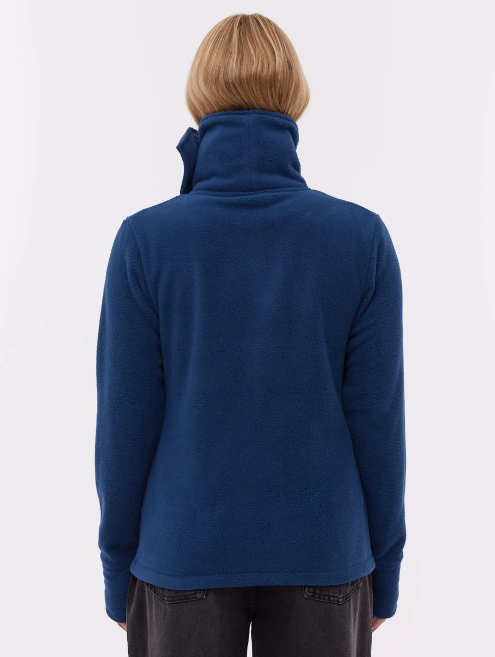 Heska Wrap-Neck Zip-Up - Blue Sleek Style