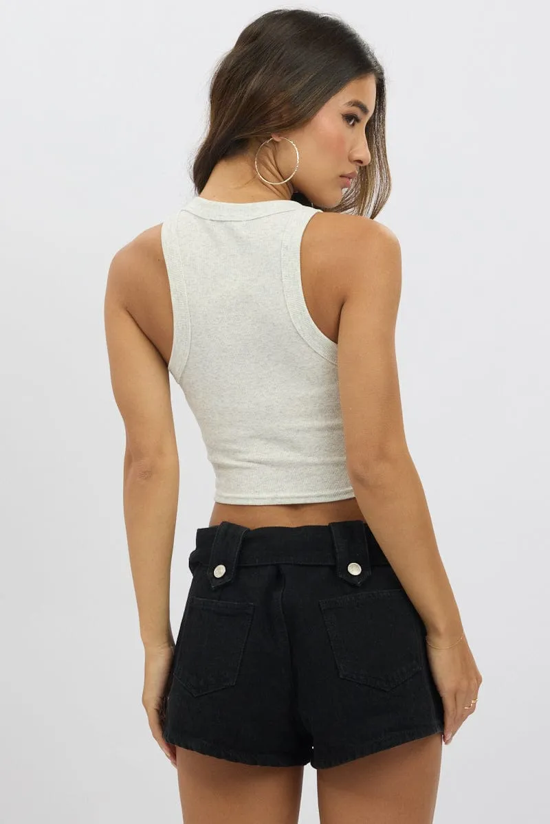 Event Vibe Grey Tank Top Rib