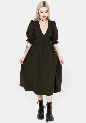 Comfy chic Divination Textured Midi Dress - Green