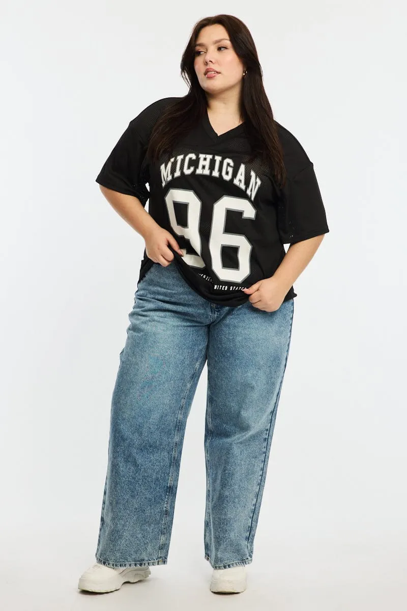 Black Sport Tee Short Sleeve V-neck Basic Wear OekoTexCertified