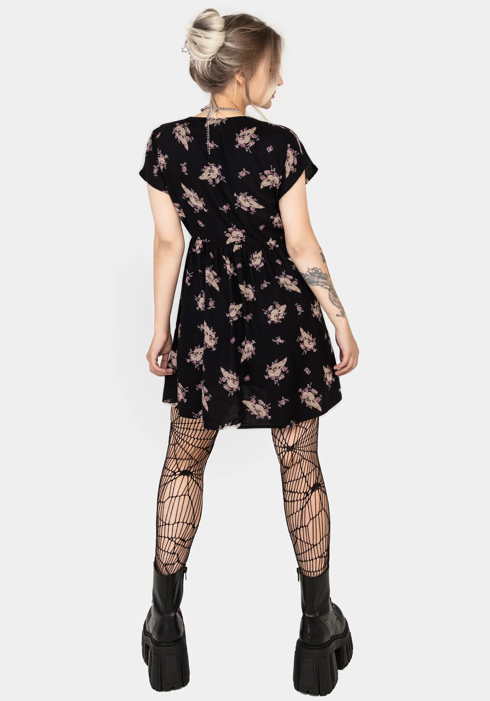 Hot Warm Carrion V-Neck Mini Smock Dress