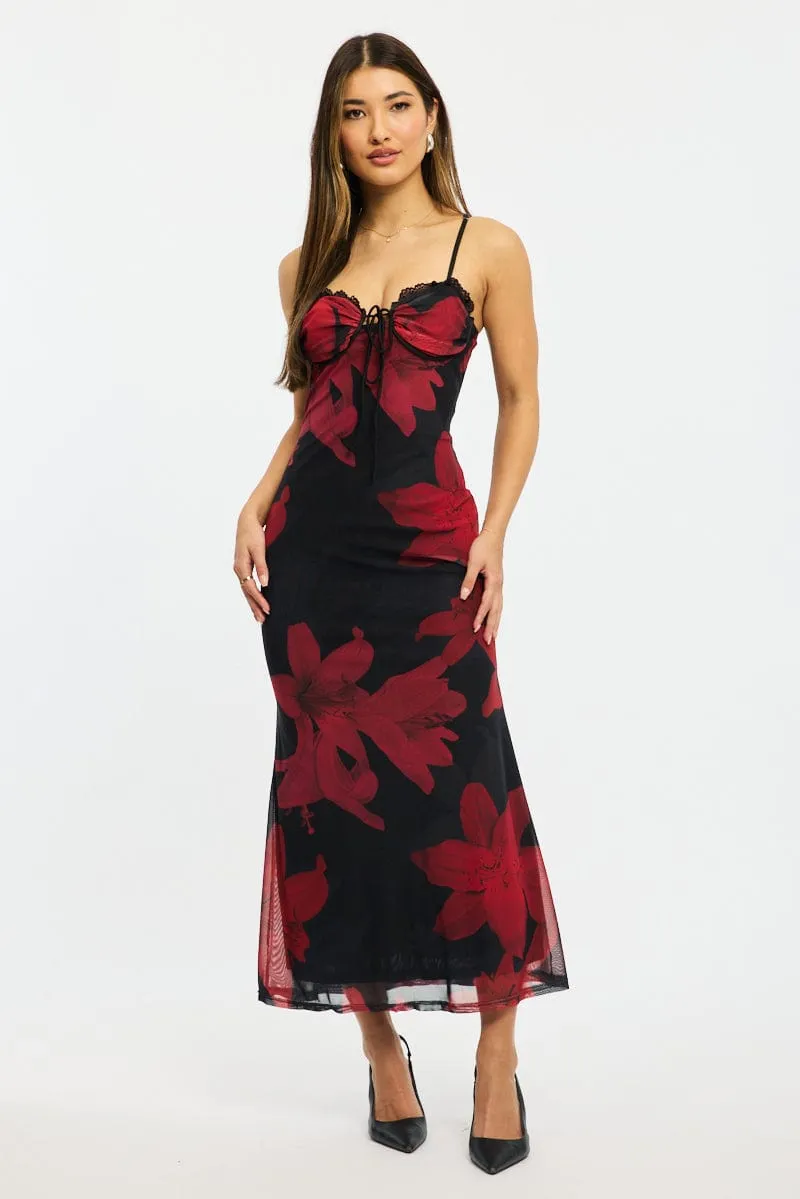 Black Ditsy Bodycon Dress Maxi This dress is the ideal choice for those who want comfort and elegance in one garment The simple yet stylish design of this maxi dress makes it an ideal choice for any occasion