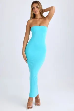 Modal Bandeau Maxi Dress in Aqua Blue Blue Sky