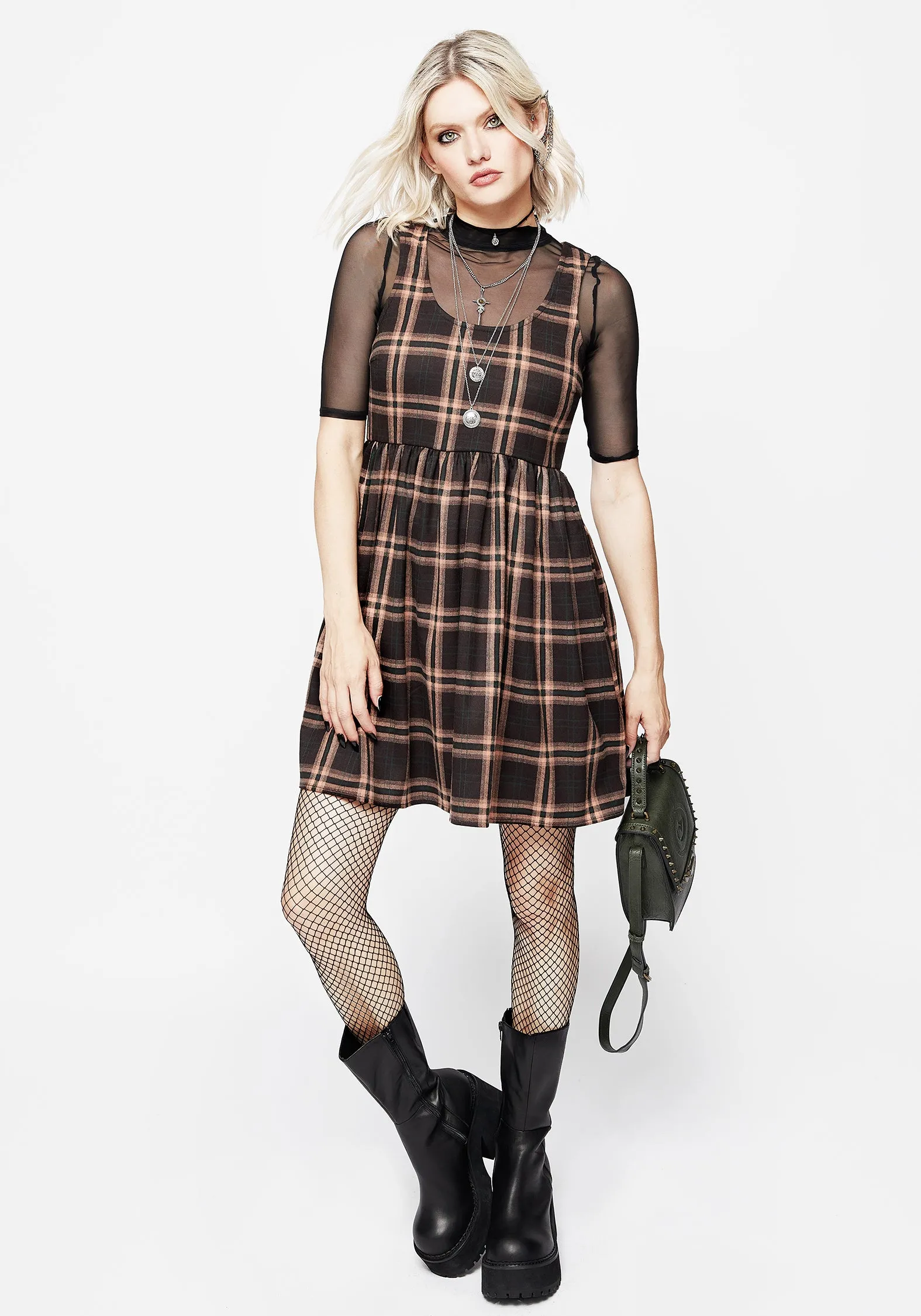 Fresh Edge Urban Heat Ambrose Check Mini Dress