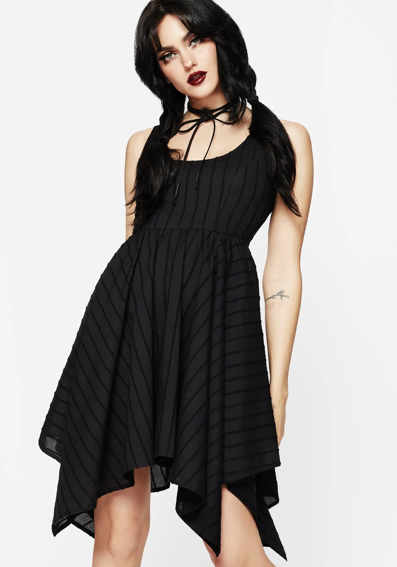 Flirty Fit Blythe Handkerchief Hem Mini Dress