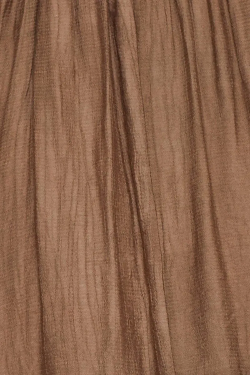 Stylish short formal dress Rounded Neckline Brown A Line Dress Mini