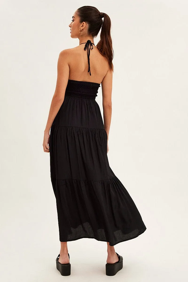 Classic sleeveless floor dress Ruby Glow Black Cut Out Maxi Dress