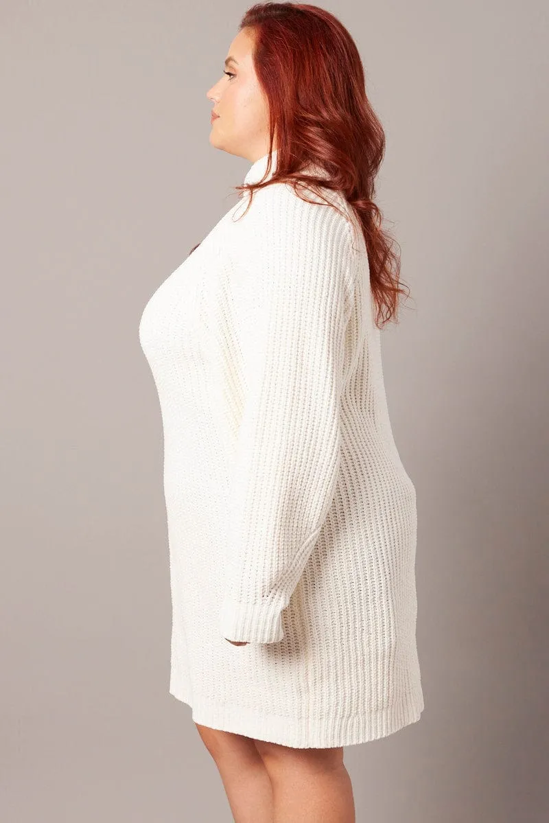 Comfort Layer product stain resistant convenience White Chenille Sweater Minidress