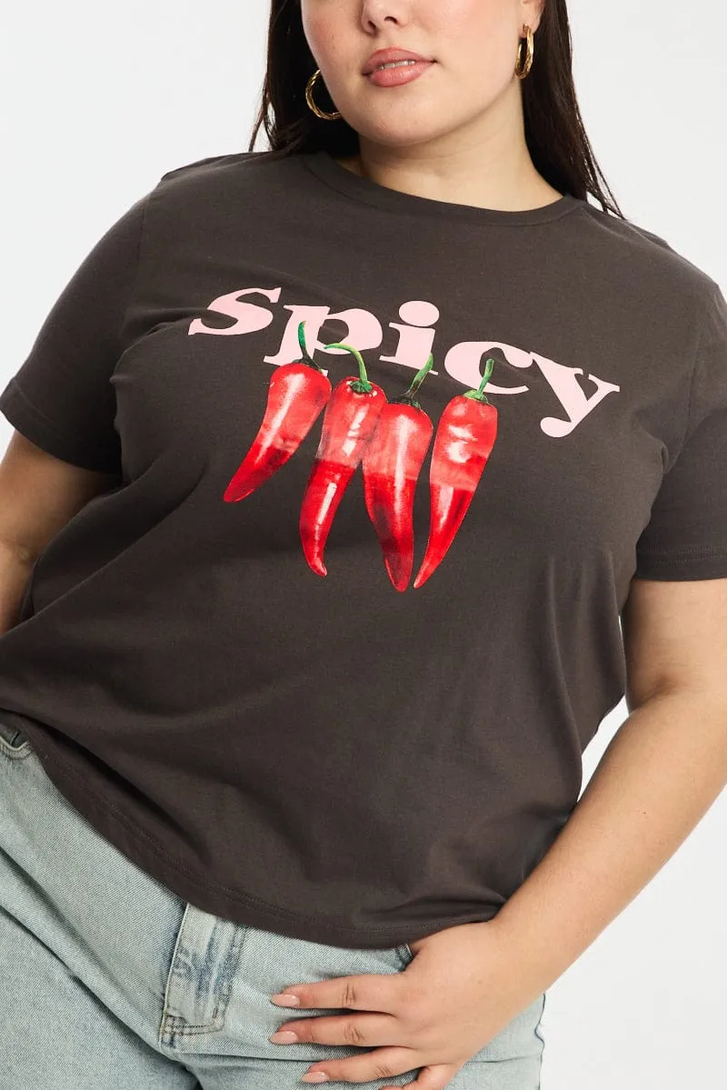 Grey Spicy T-shirt Stylish