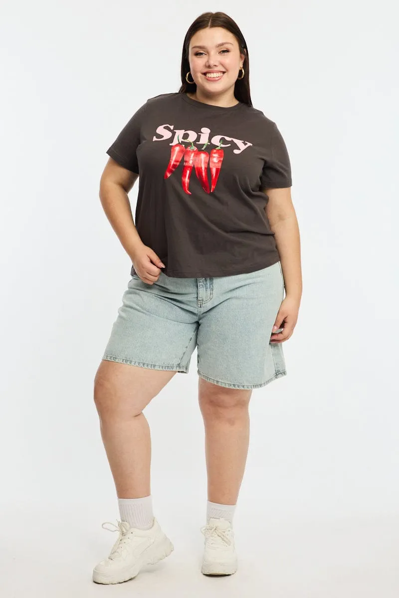 Relax Comfort Style Grey Spicy T-shirt