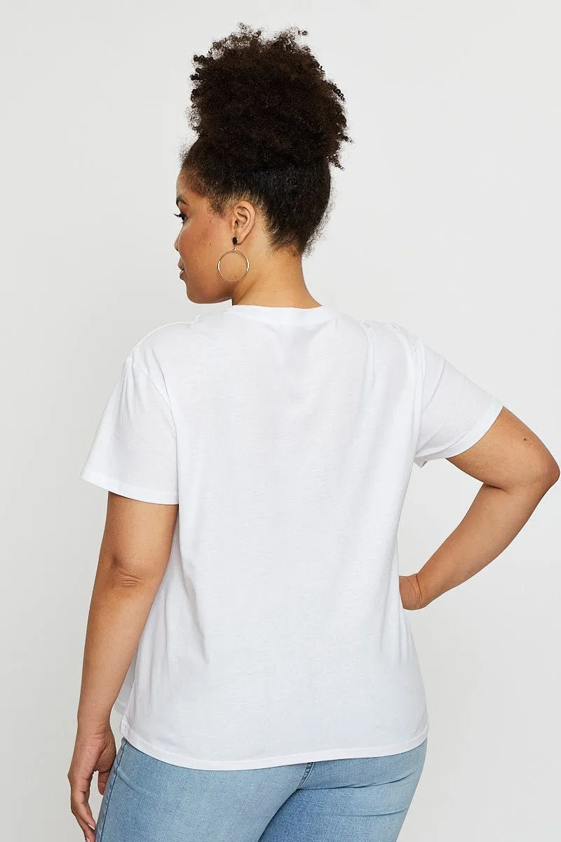 White Graphic T-shirt Motorcycle Short Sleeve Cotton Unisex style