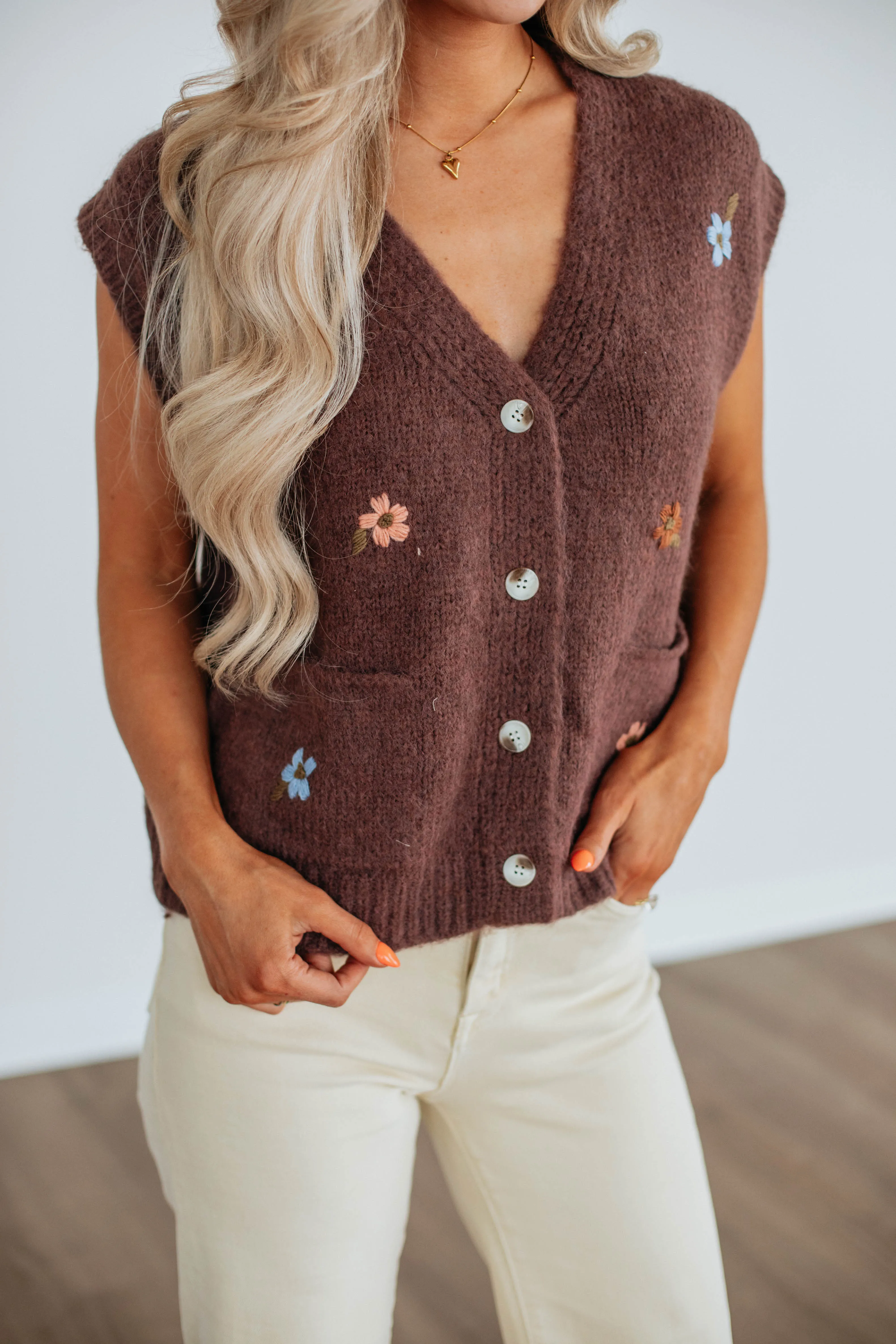 Alva Floral Sweater Vest Snuggle Ready