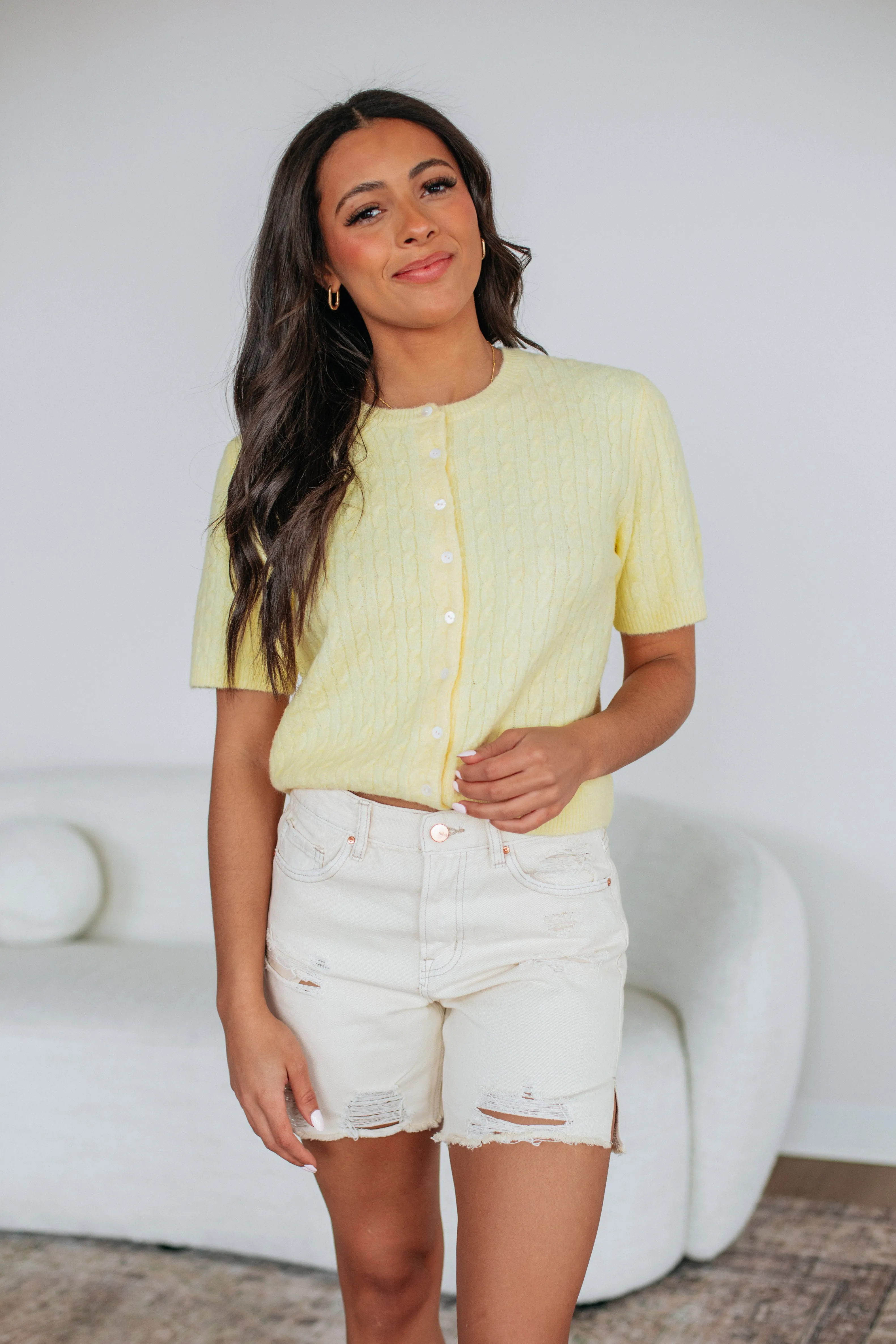 Denise Cardigan Top - Butter Winter-Ready Knit