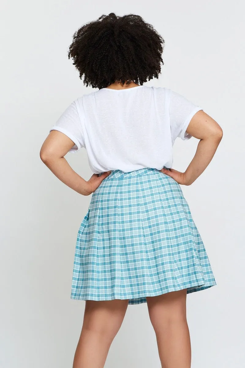 mix and match Check Mini Tennis Skirt Pleated
