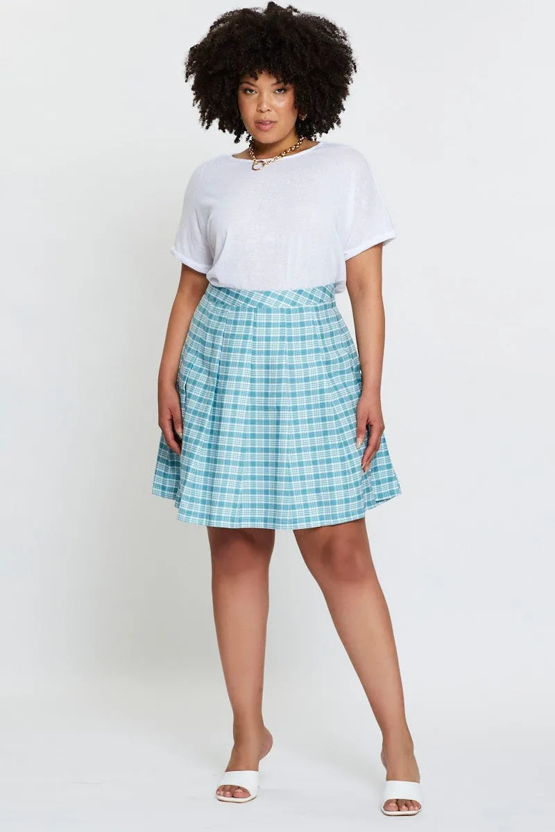 Comfy Style Minimal Design Check Mini Tennis Skirt Pleated