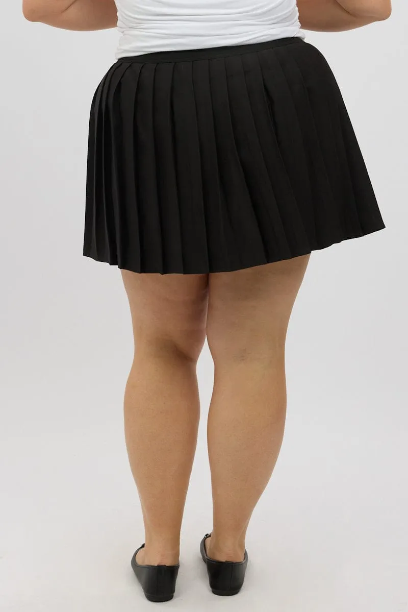 Secure Closure Travel Vibes Black Tennis Skirt