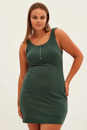 Catch Eyes Green Bodycon Sleeveless Mini Dress