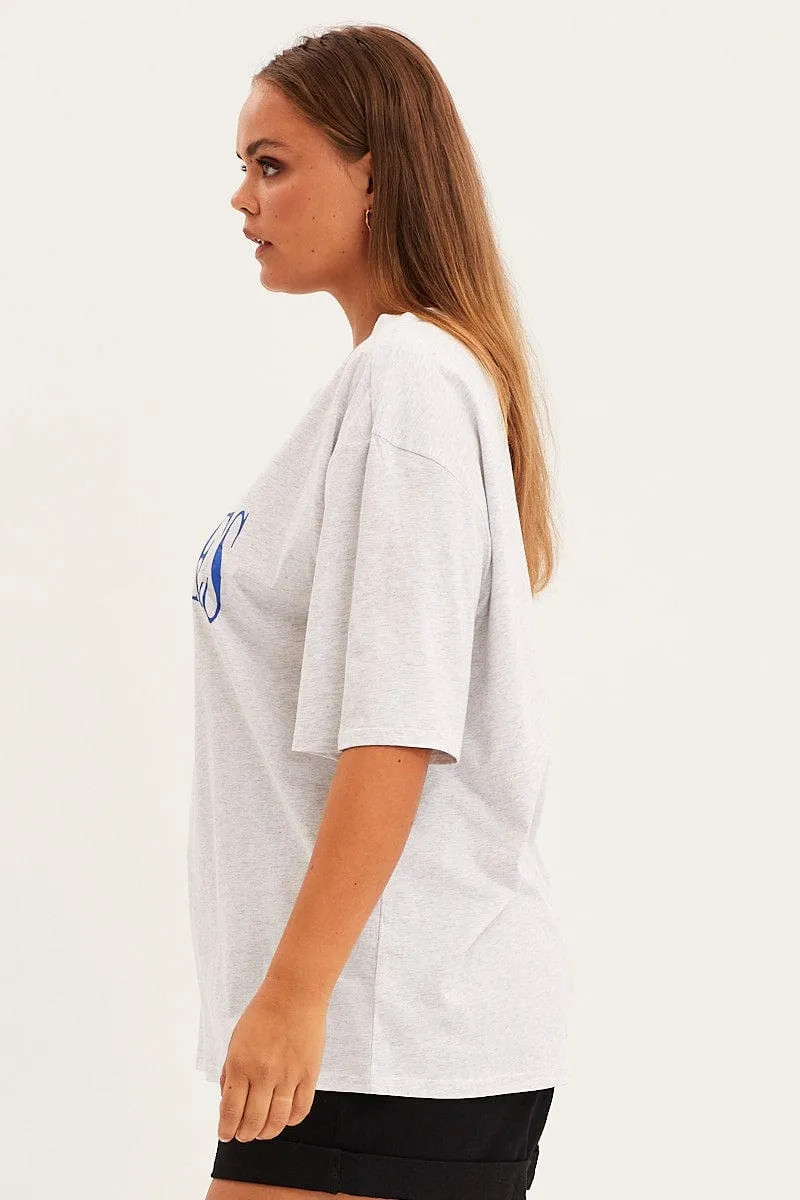 Anti Bacterial Treatment Chafe Free Armhole Grey Graphic T-shirt Short Sleeve Crew Neck