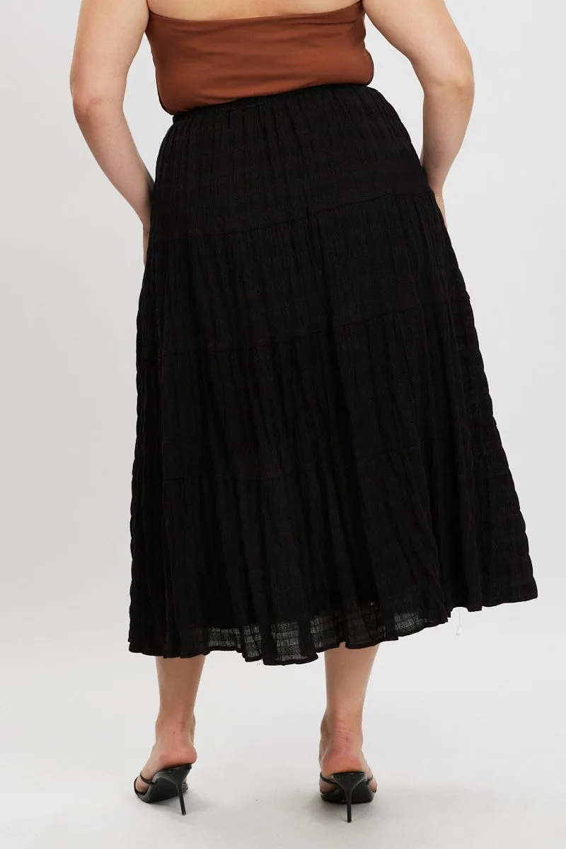 Black Textured Tiered Maxiskirt Outfit Moodboard Outfit Flow