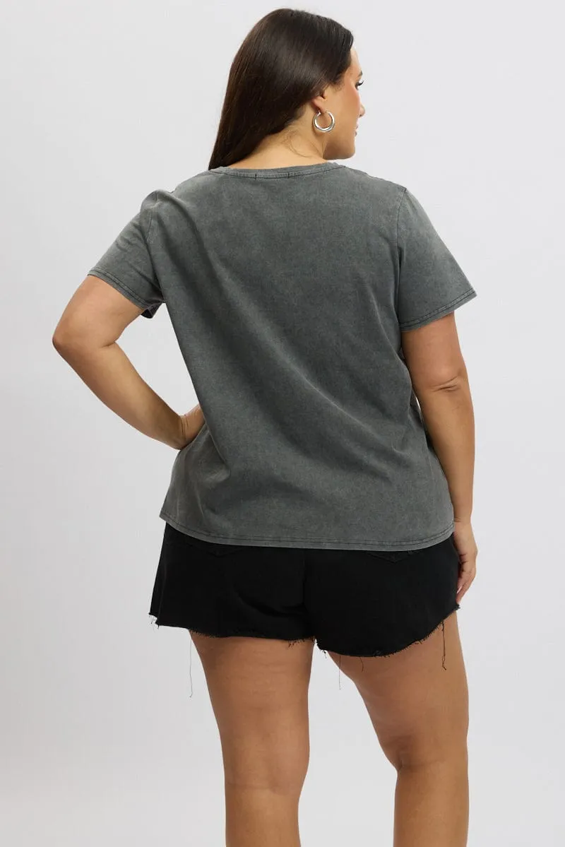 Ultimate Comfort Job Interview Grey Graphic T-shirt Short Sleeve Crew Neck Arizona