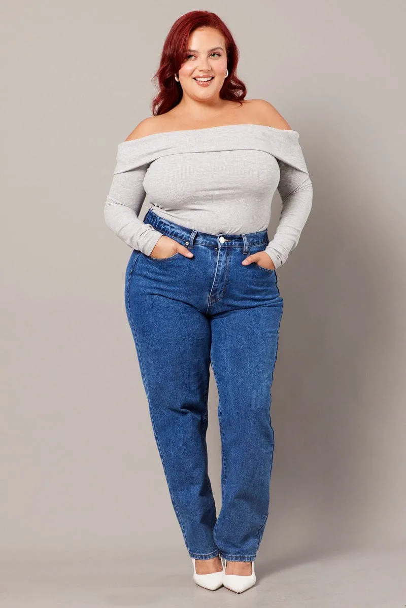 Utility Basic Denim Mom Jeans High Rise