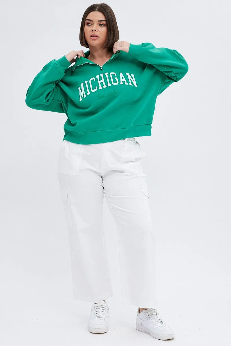Green Zip Up Sweatshirt keychain accents