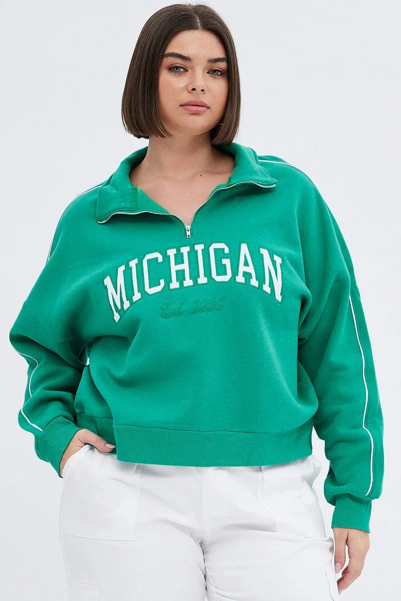 goes with boots Smart Layer Green Zip Up Sweatshirt