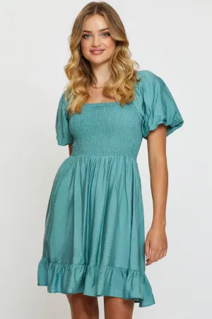 Blue Mini Dress Short Sleeve Scene Flash Fast Life