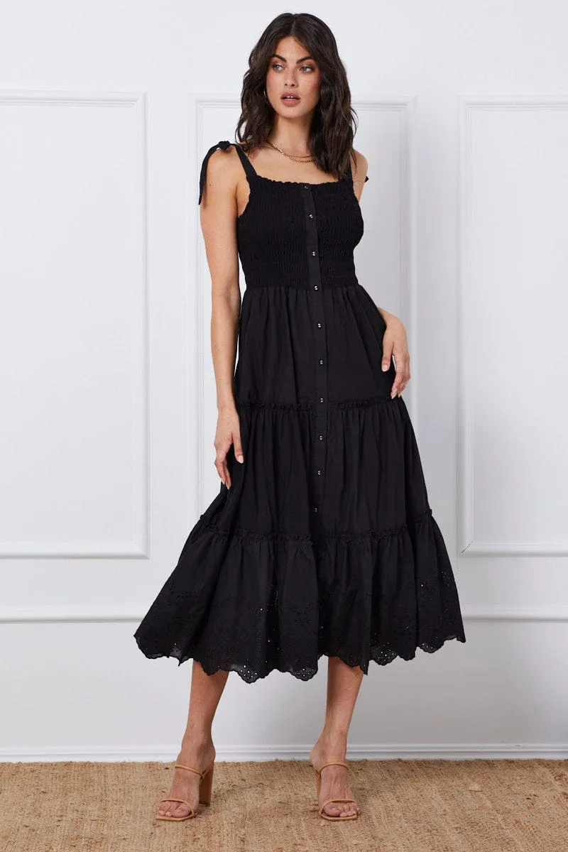 Black Maxi Dress Sleeveless Frost Breeze Room Glow