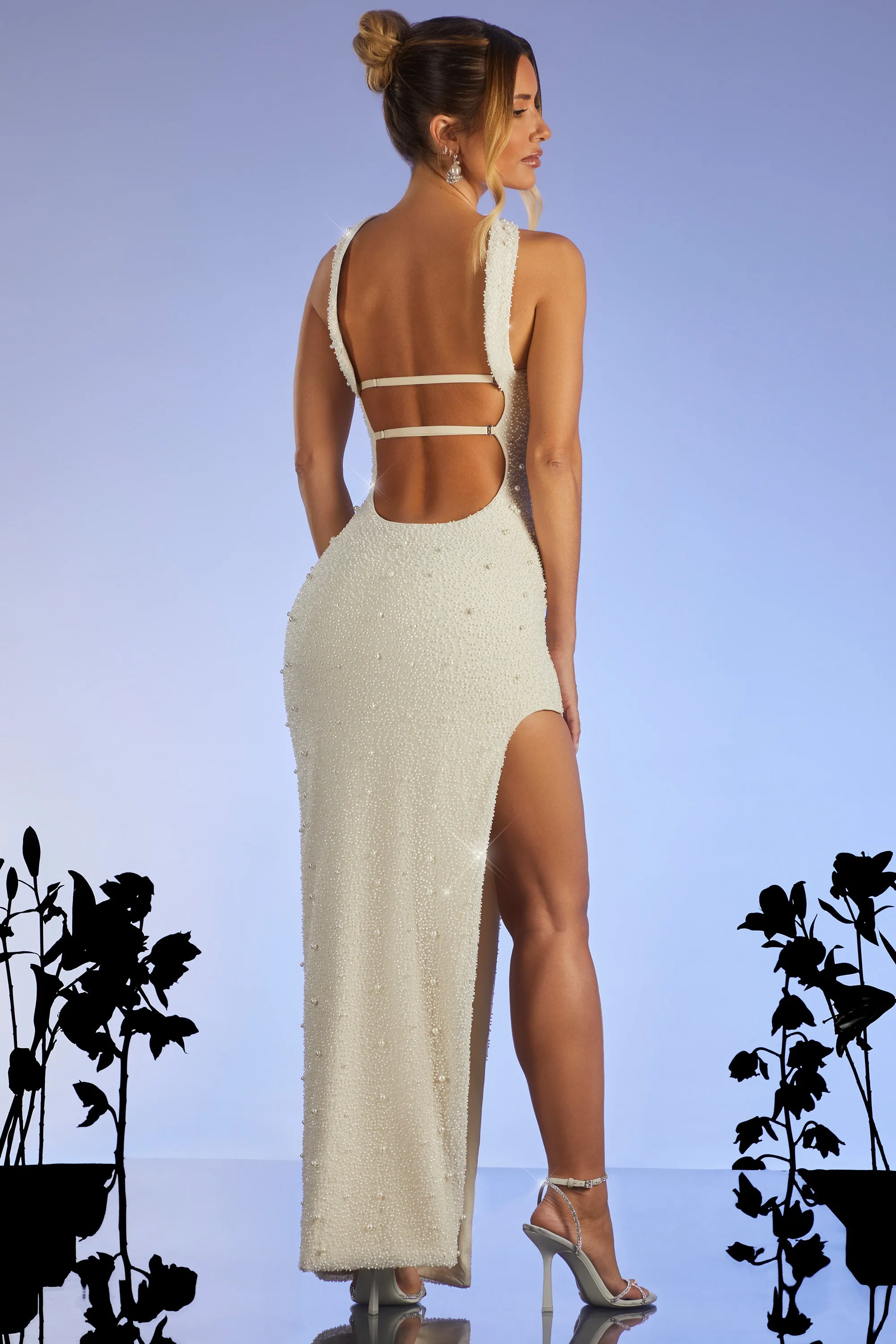 Meadow Path Stone Path Embellished Bandeau Maxi Dress in Ivory