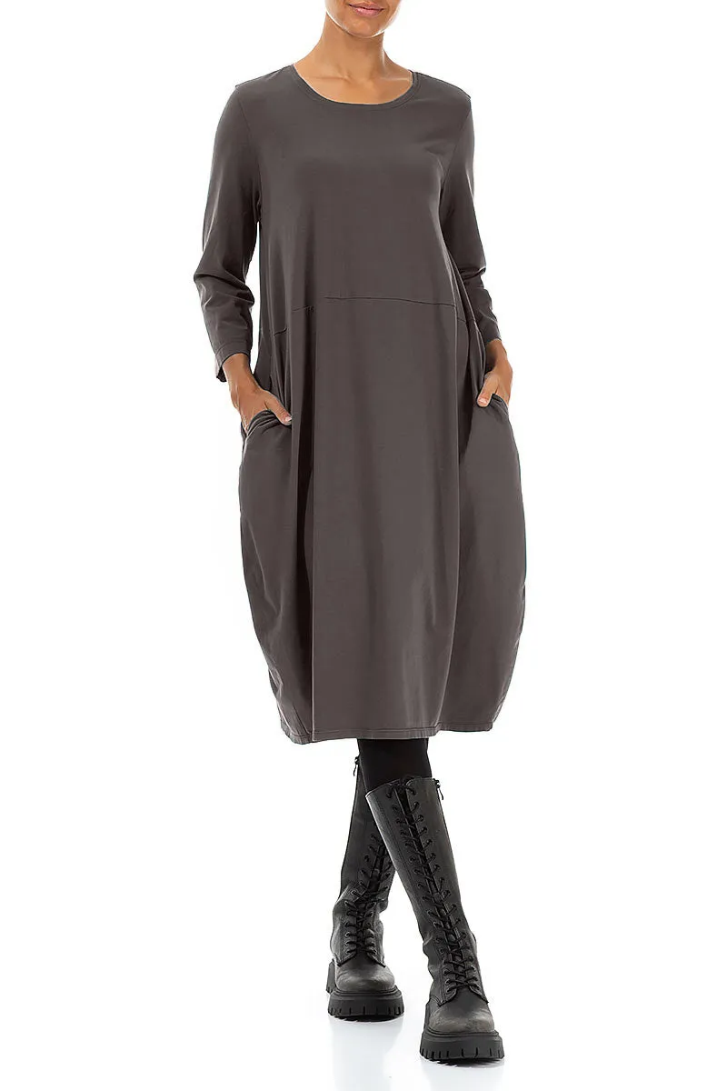 WrinkleFreeTexture Balloon Forest Brown Cotton Dress