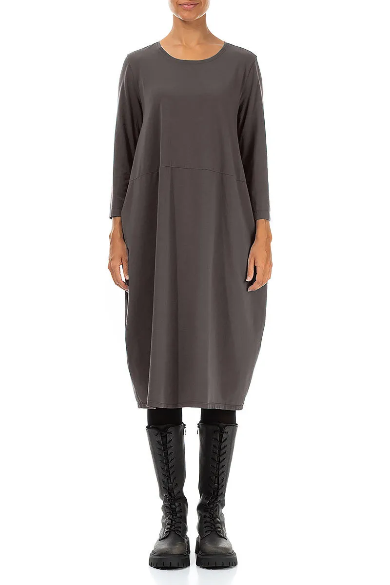 Balloon Forest Brown Cotton Dress Opaque Tone