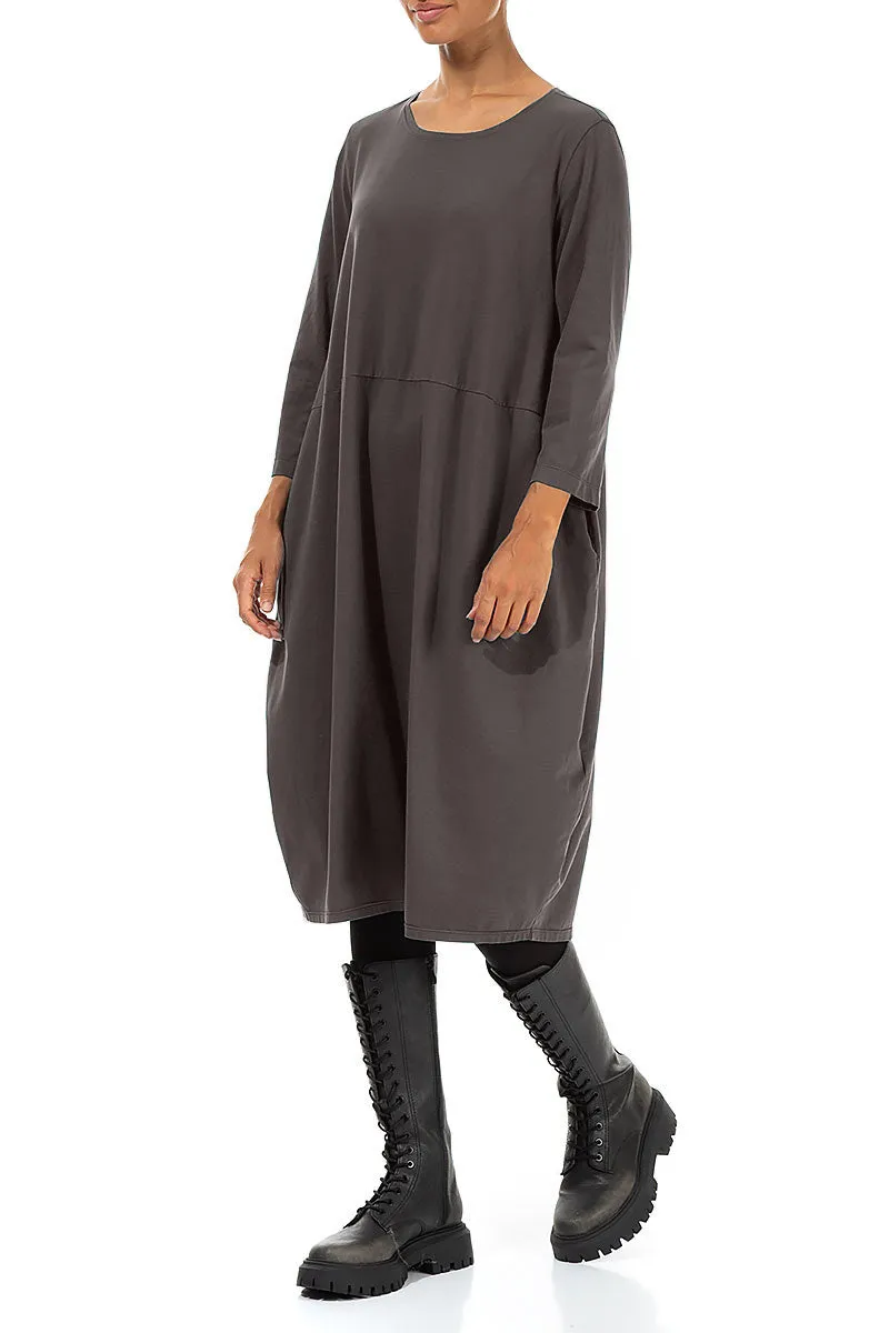Balloon Forest Brown Cotton Dress Silk Glow