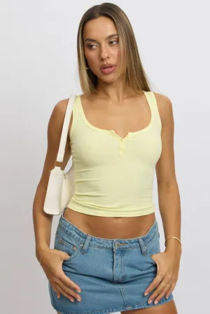 Relaxed Wear Wind Ease Yellow Rib Tank Button Front