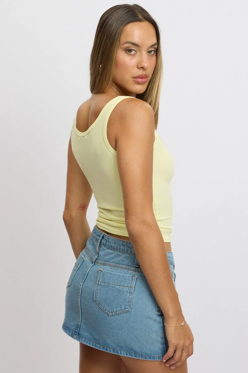 HygroscopicFiber Dream Core Yellow Rib Tank Button Front