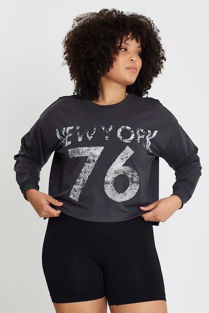 product snowboarding suitability Cool Essentials Grey Sleeve Sweatshirt New York City Crew Neck Long